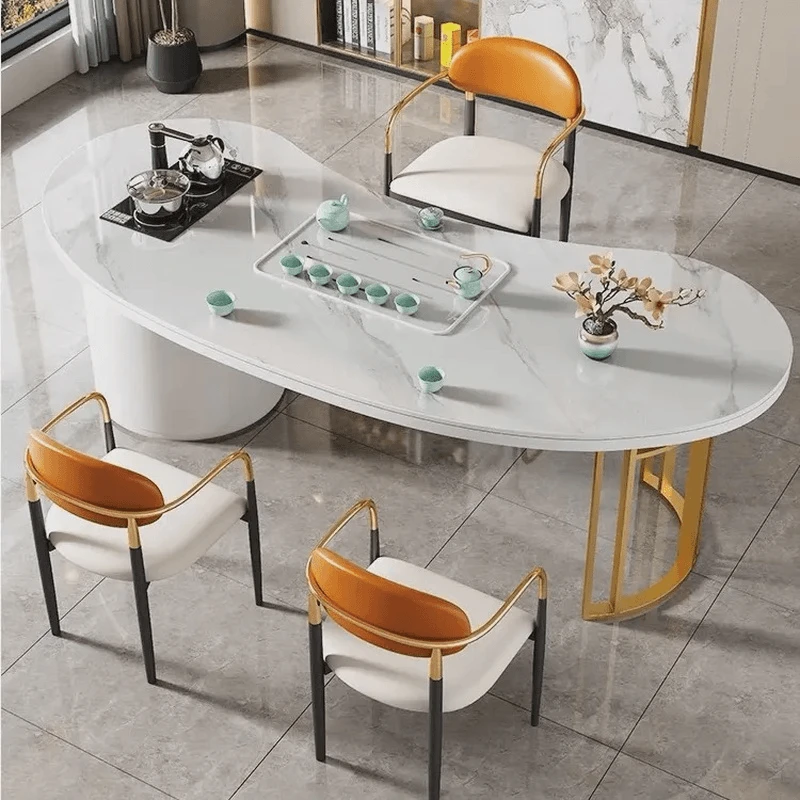 轻奢岩板新中式烧水简约现代办公茶桌椅桌子家用客厅阳台阳台茶桌