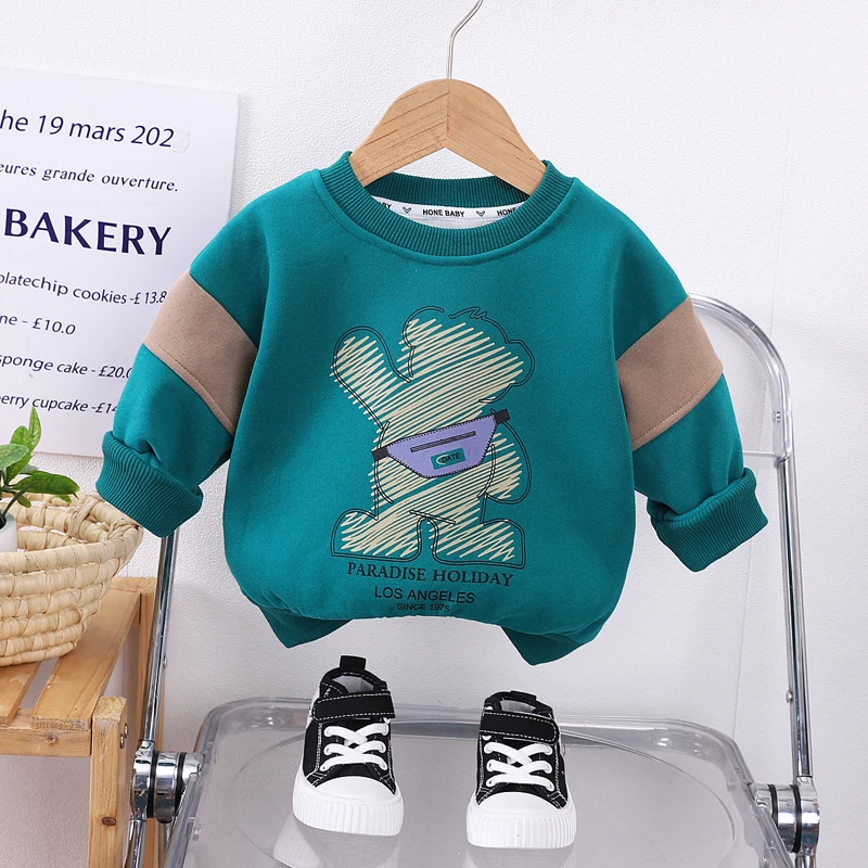 【店家推荐】2024新款男童女童宝宝小童长袖加绒秋冬季卫衣绒衫儿童