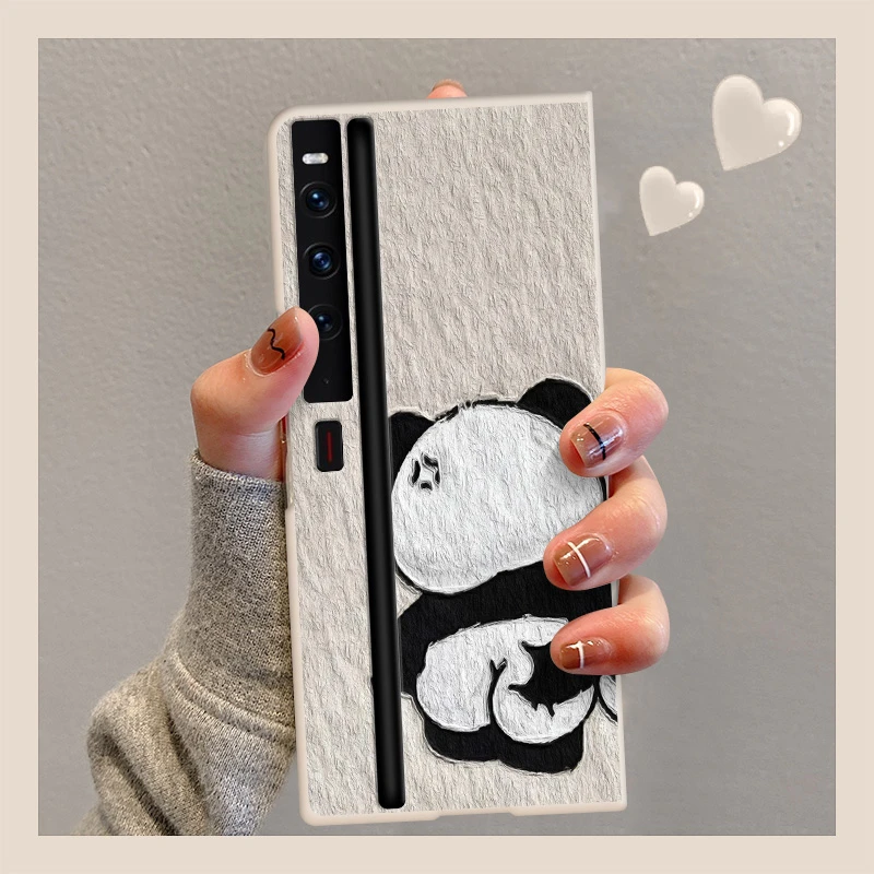 华为mateXs2手机壳新款搞怪抓屁股熊猫mateX32折叠屏保护套女款