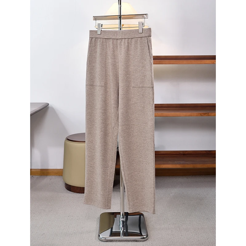 NJ秋冬新品 纯羊毛针织休闲百搭微锥休闲裤