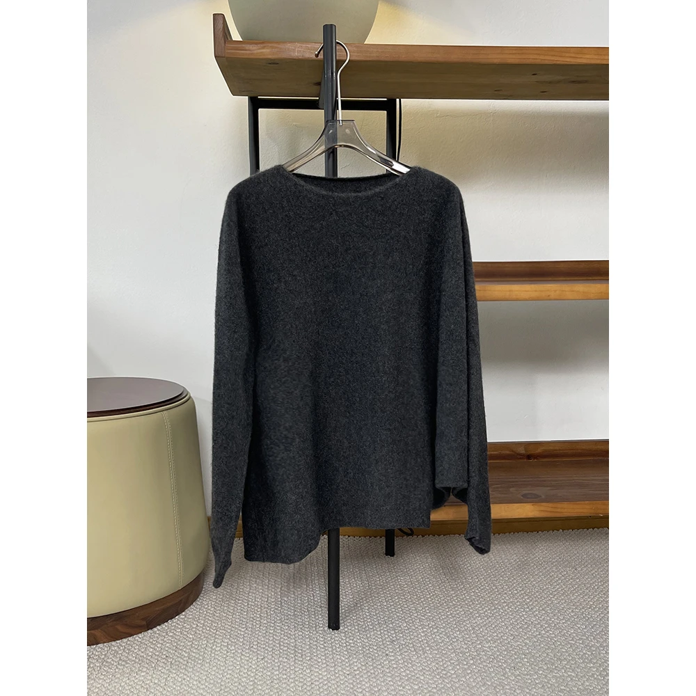秋冬新品 不对称圆领纯羊绒衫女 100%山羊绒