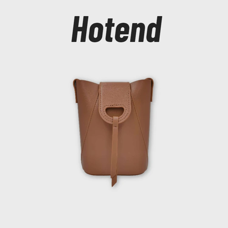 【美国Hotend】简约纯色水桶包斜挎包咖啡色 约18*6*14cm