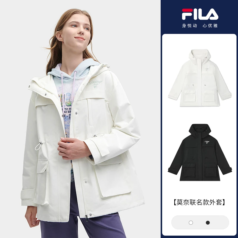 斐乐女休闲莫奈百搭雪丽暖绒防风保暖运动棉服女外套-F11W348913F