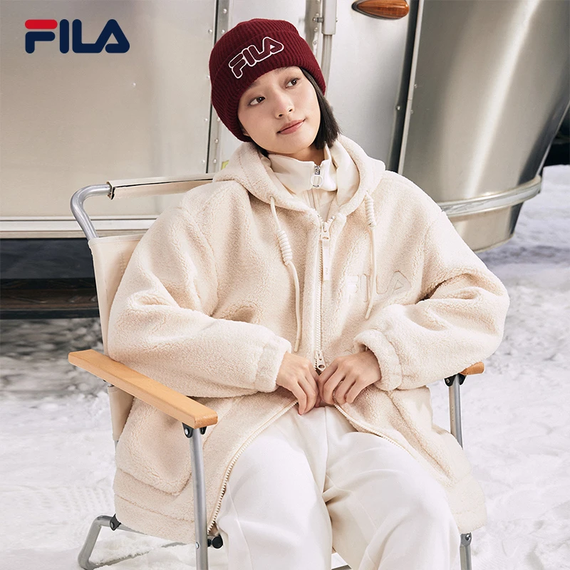 斐乐女装【时尚百搭连帽长袖外套】女潮流春季针织上衣-F11W349501F