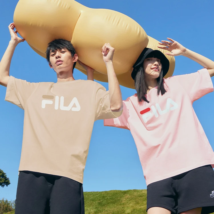 【商城】FILA斐乐情侣短袖T恤夏季百搭上衣中性宽松运动F51U328199F