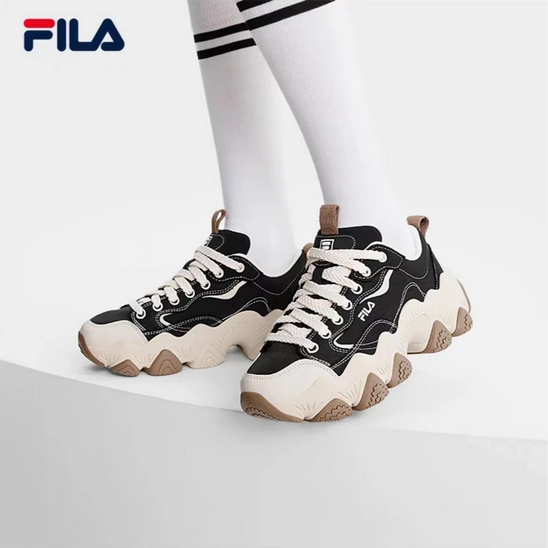 FILA 斐乐女鞋CIPRESS厚底帆布鞋2025春新增高百搭休闲运动鞋女
