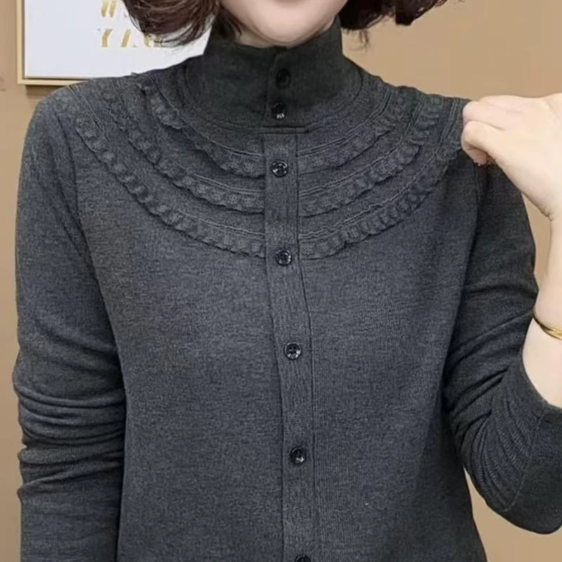 秋冬新款女士时尚洋气显瘦长袖T恤气质减龄纯色妈妈澳绒打底上衣