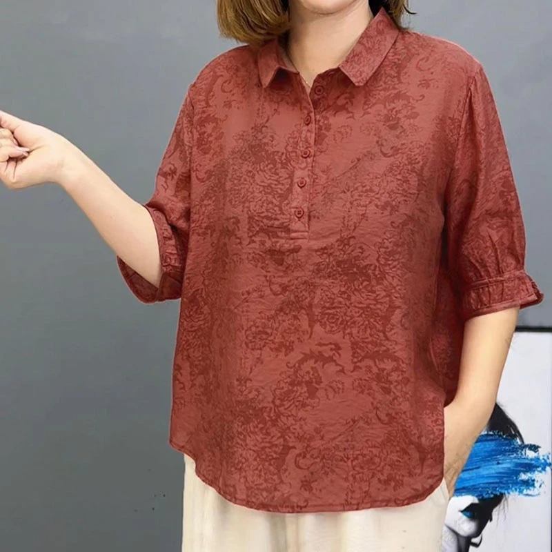 时尚韩版衬衫女夏季新款高档文艺上衣遮肉显瘦洋气减龄套头衬衣女