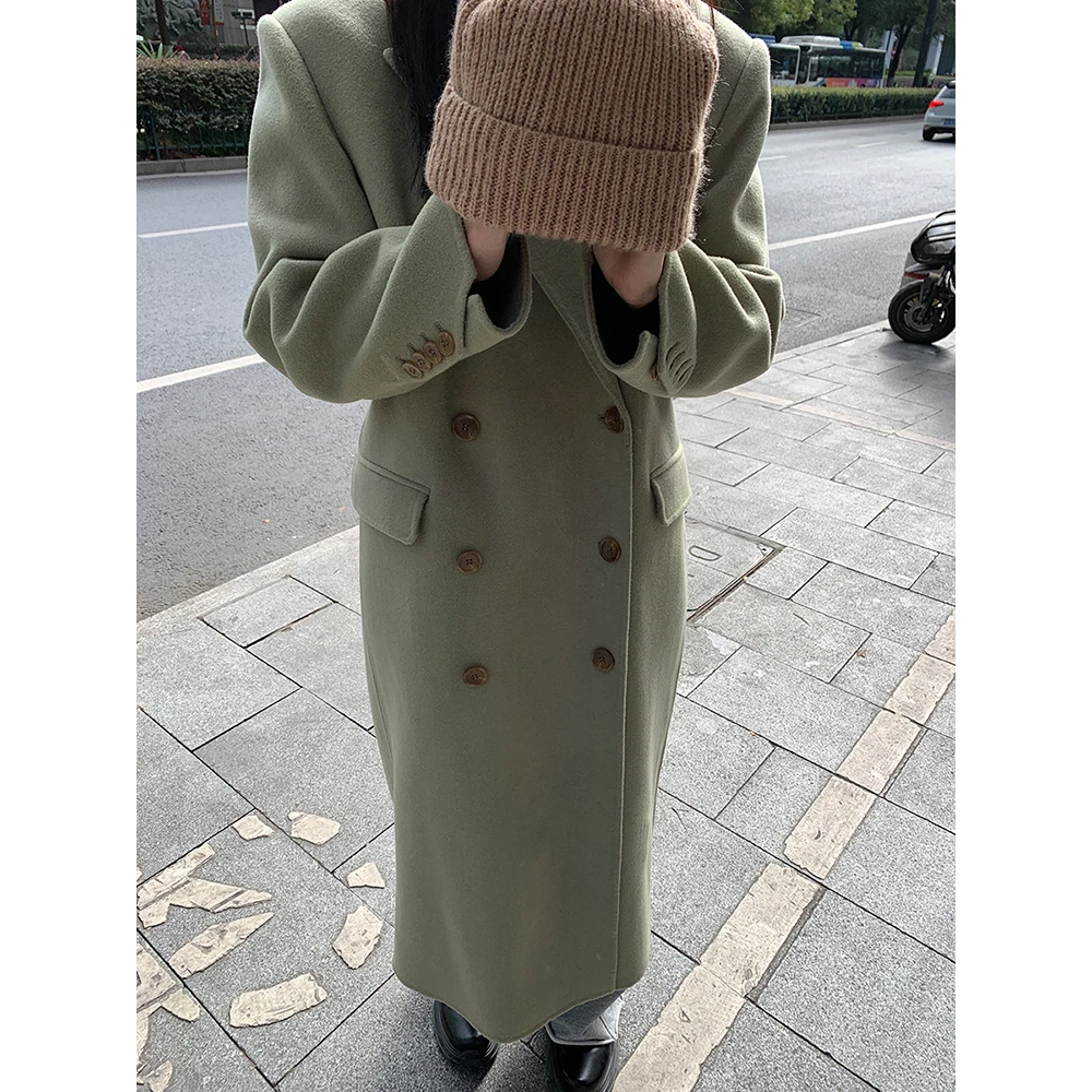 洛边【主播补贴款】羊毛大衣毛呢2024冬季新款百搭博主风双面呢外套
