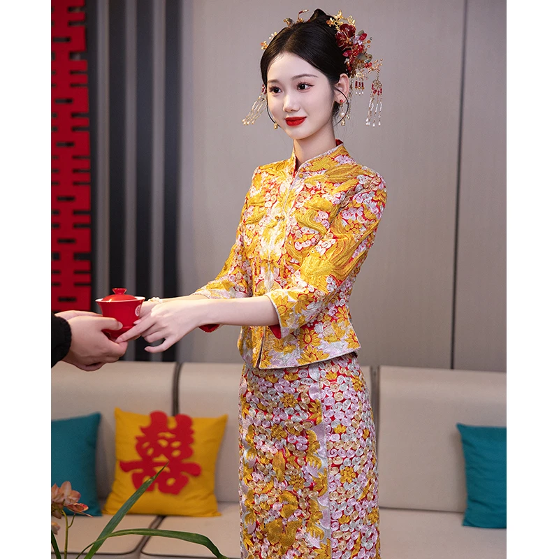 龙凤褂2025新款新娘大五福中式嫁衣重工褂皇出阁敬酒服秀禾服651