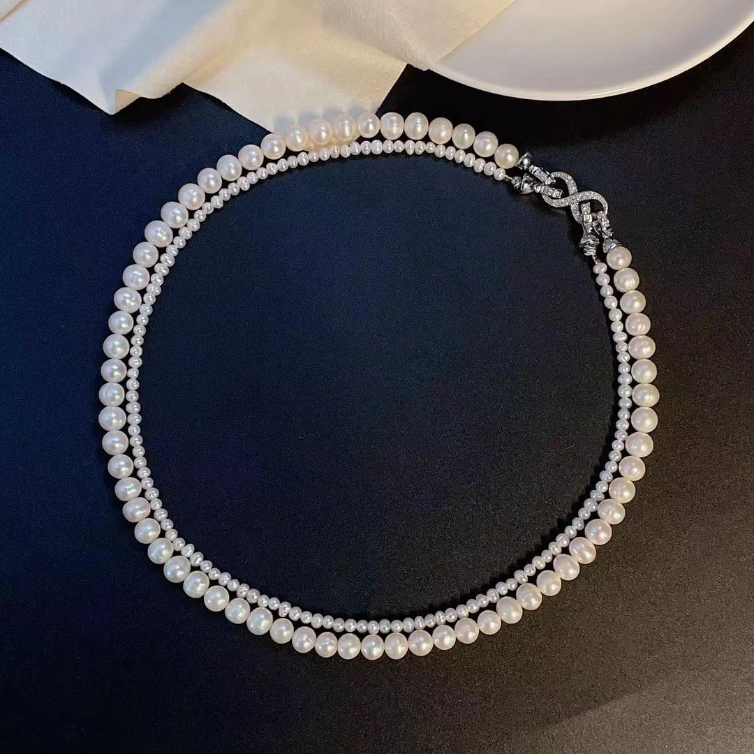 天然淡水珍珠A229#双层多戴设计款小众珍珠项链