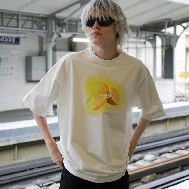 SOURPLUM “柠檬派对LEMONS”白色果冻胶T恤男女同款