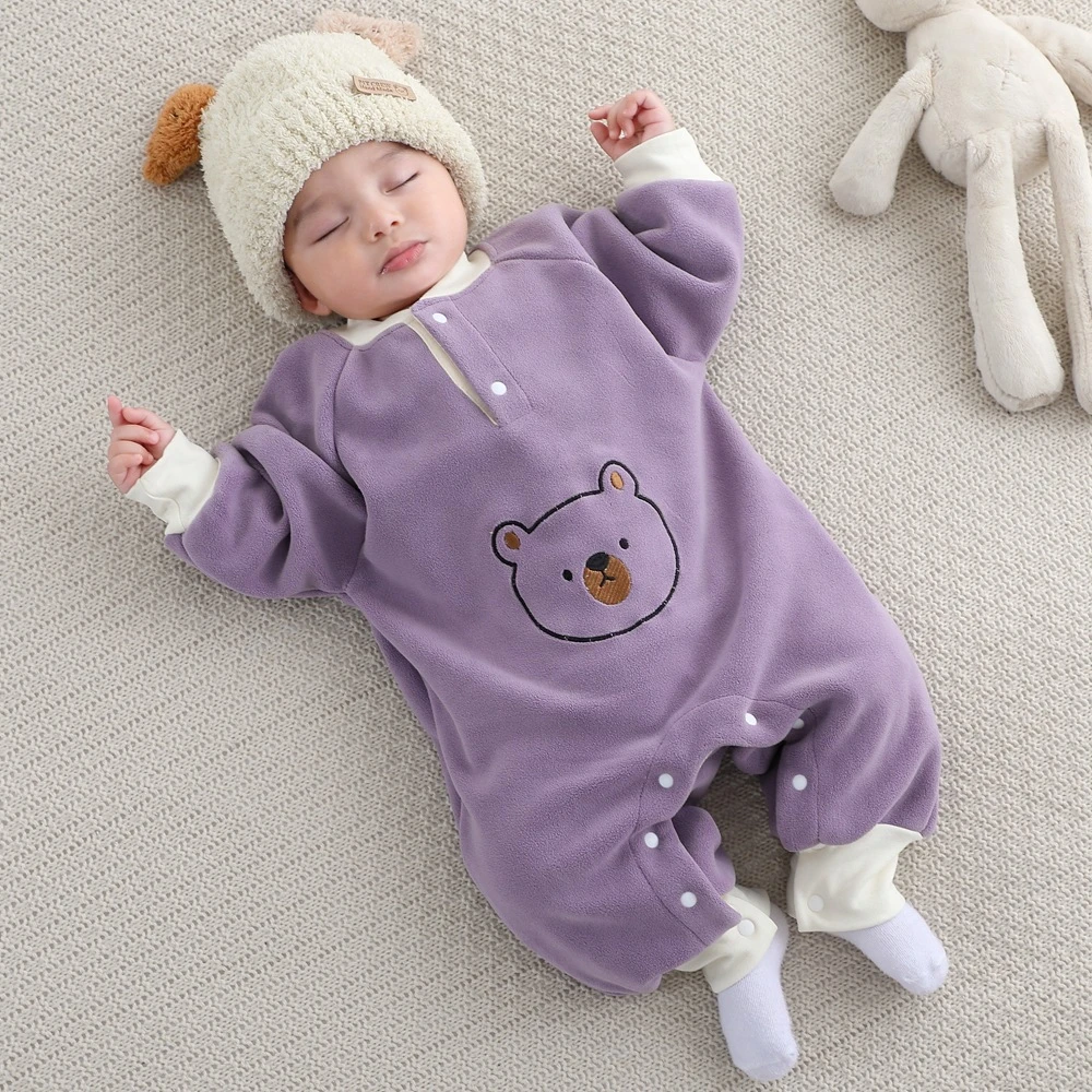 婴儿连体衣秋冬装新生儿宝宝衣服保暖卡通春加厚睡衣婴儿秋装爬服