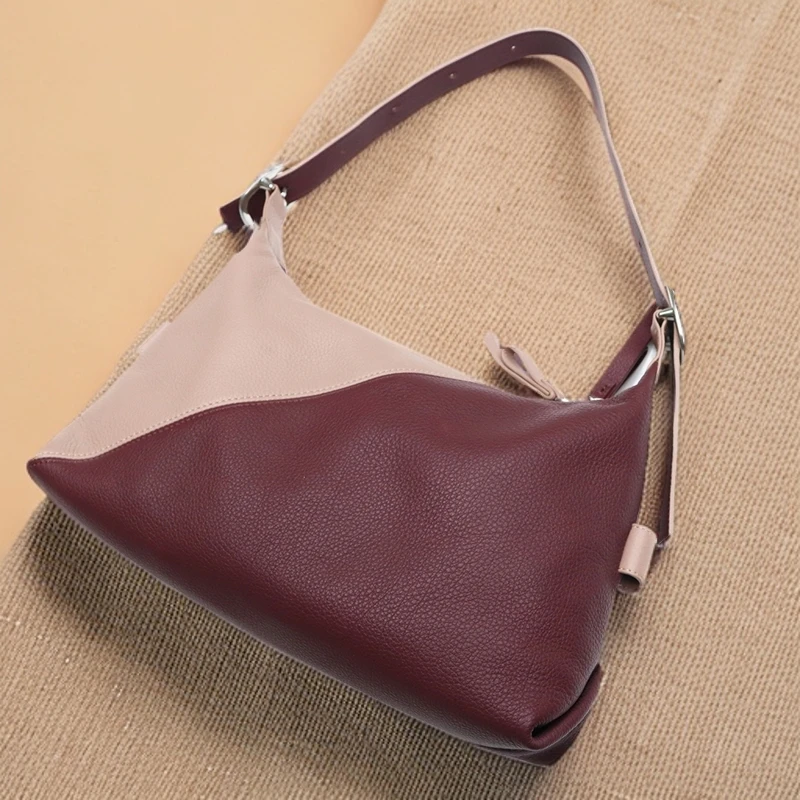 时尚纯牛皮单肩斜跨包休闲肩包百搭20C0848