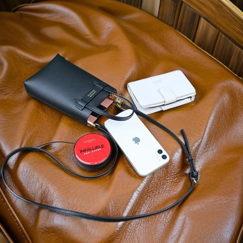 新款时尚单肩斜跨牛皮简约小包包21C1455