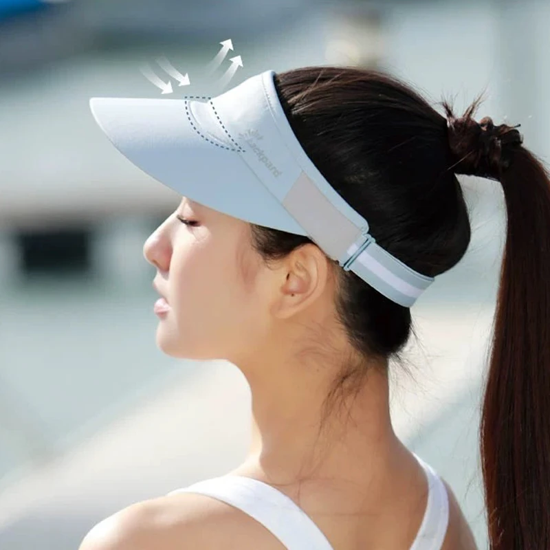 防晒帽子女夏季遮阳大帽檐空顶帽跑步运动无顶网球帽遮阳帽男