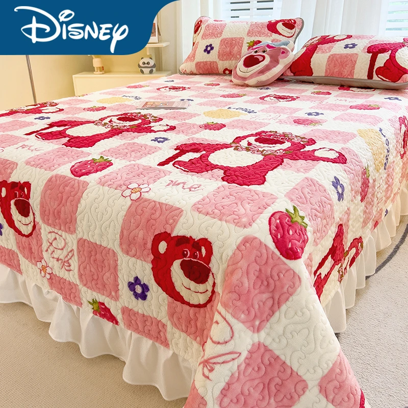 迪士尼牛奶绒床盖高端秋冬季加厚法兰绒榻榻米床单双面款四季通用