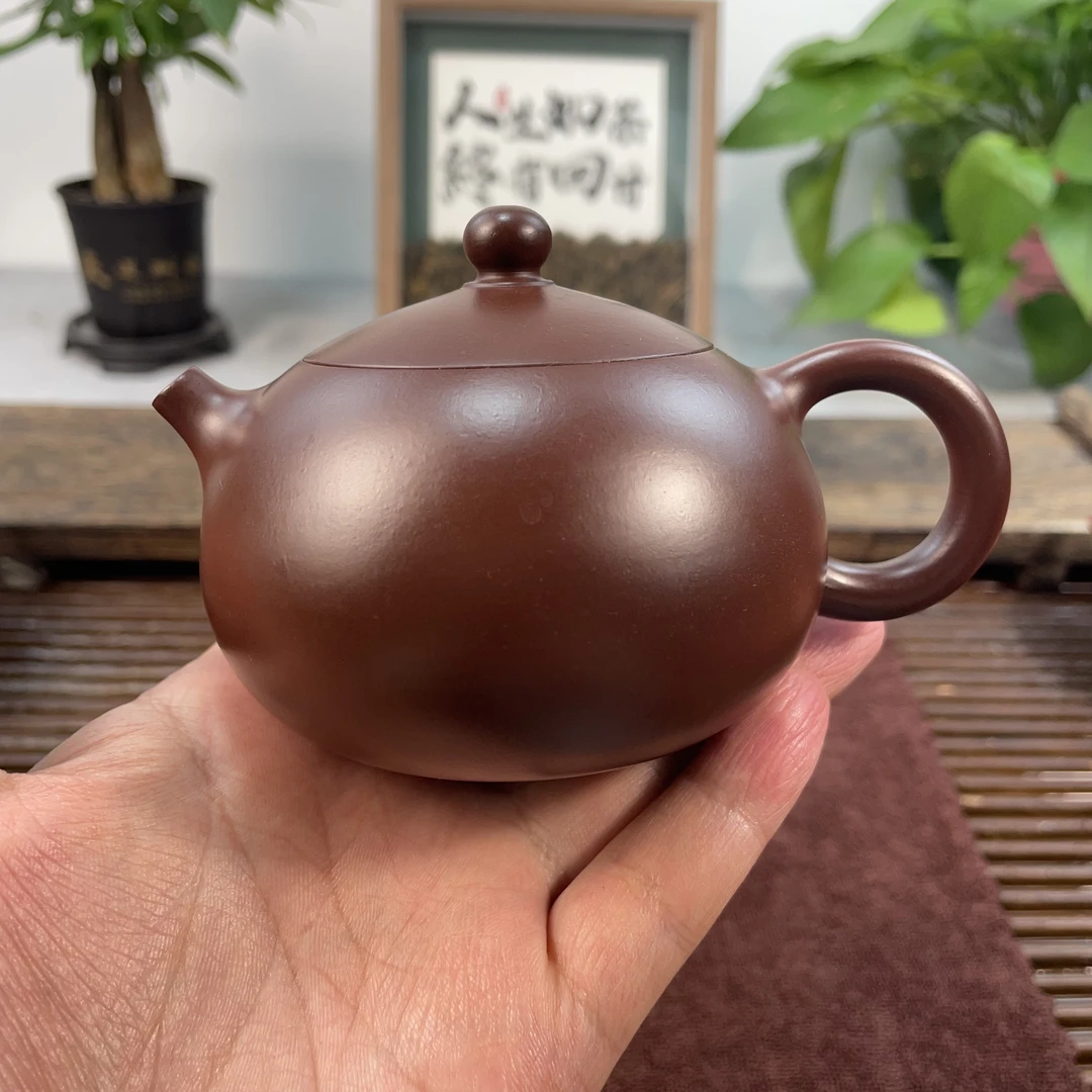紫泥西施壶约200CC精美手制小容量宜兴原矿紫砂壶实用器茶具茶壶
