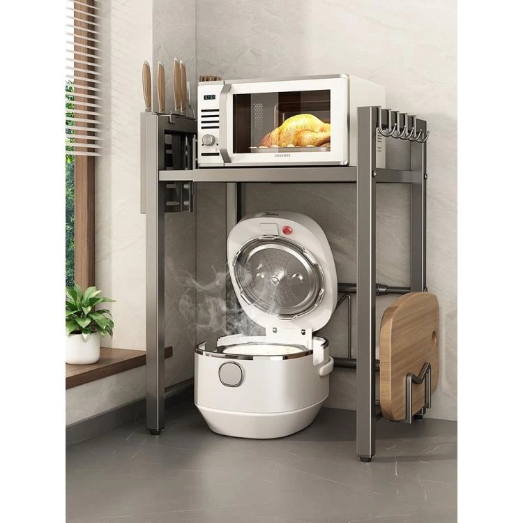 居厨厨可伸缩电饭煲置物架厨房微波炉架多功能台面空气炸锅收纳架