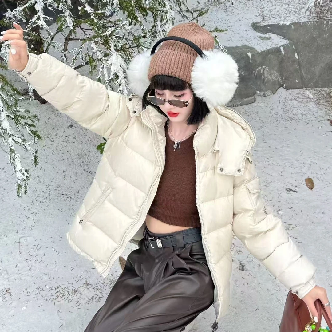 迷你屋冬季外套保暖短款连帽百搭