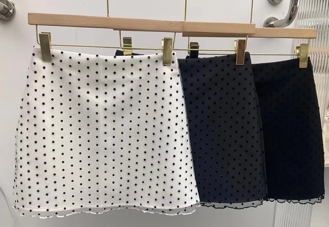 春夏新款温柔风波点半身裙女韩版高腰显瘦小众包臀短裙气质A字裙