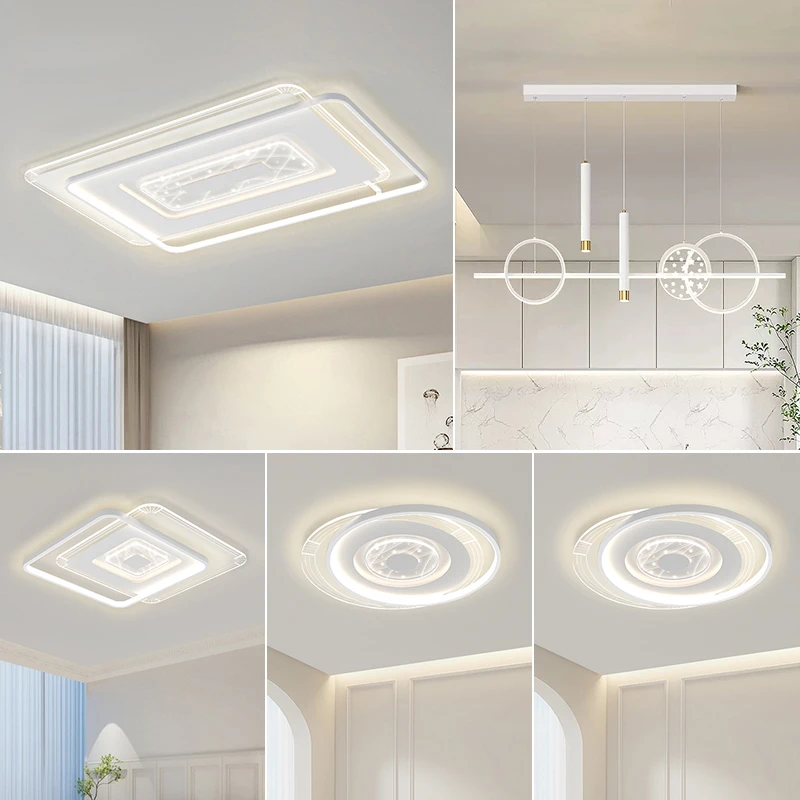 客厅吸顶灯2024年新款现代简约卧室房间灯长方形超薄家用全屋套餐