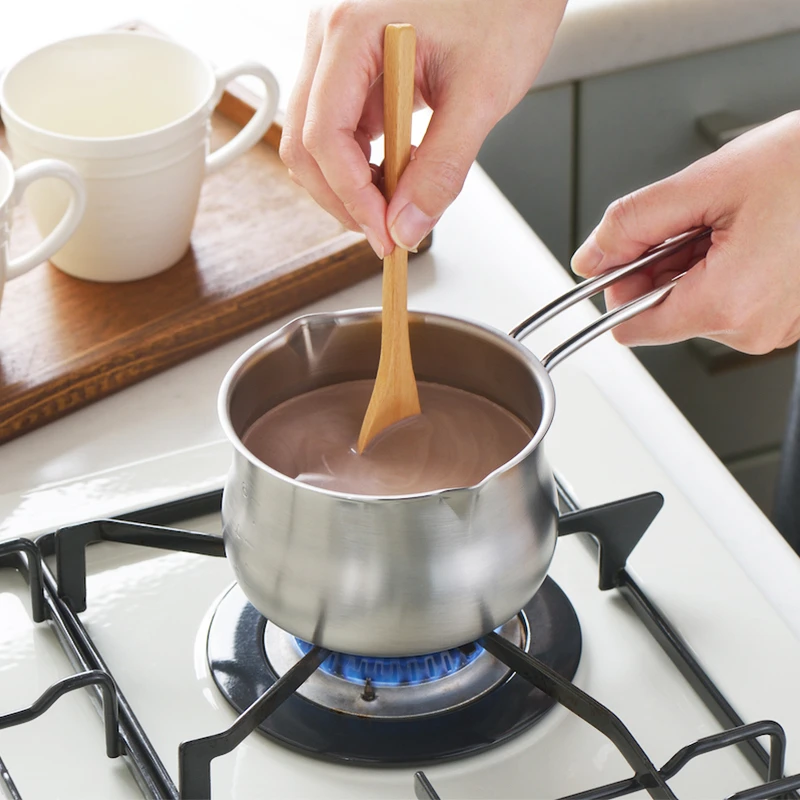 吉川YOSHIKAWA日本进口304不锈钢雪平锅 小热奶锅 泼油锅 辅食锅