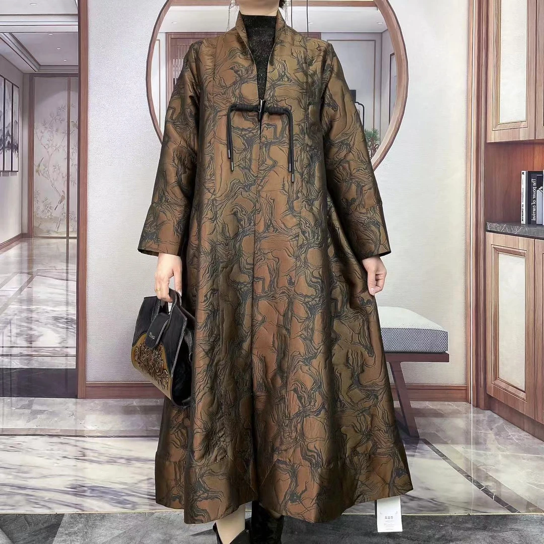 W20037中式提花风衣外披