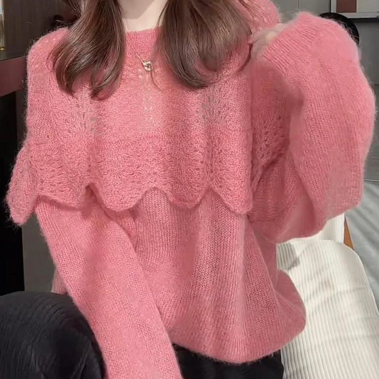 2025网红洋气炸街女装长袖针织衫冬季新款时尚气质软糯毛衣女