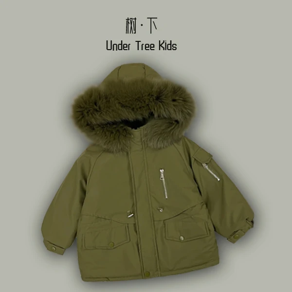 【UTree】男女童加绒夹棉加厚派克服中长款韩版冬季连帽秋冬保暖