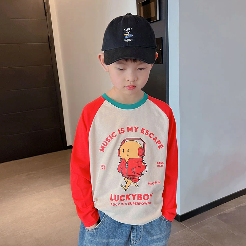 男童长袖t恤春秋儿童百搭打底衫2025新款男孩上衣中大童纯棉体恤