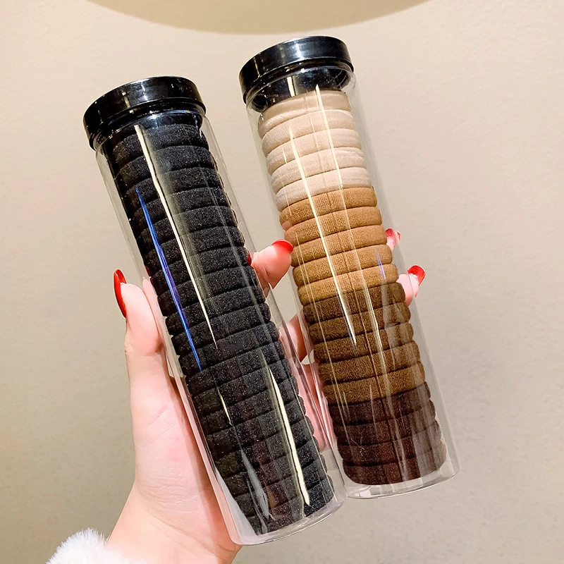 【新疆包邮乌市发货】罐装高弹力发圈头绳皮筋不伤发扎头发马尾简约