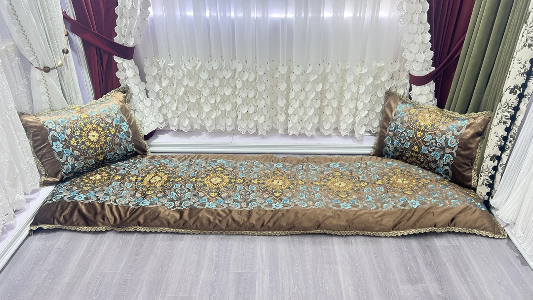 咖啡色yikandaz、刺绣褥子-新疆民族风褥子，家用，加厚,，kopa，冬被