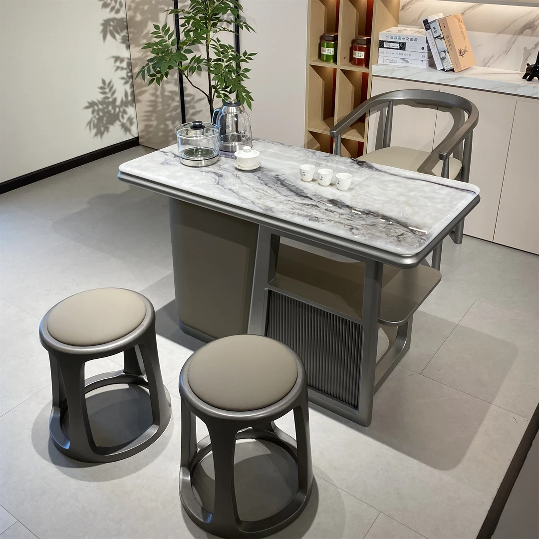 茶桌椅组合现代轻奢功夫泡茶台烧水壶一体家用阳台小茶桌雨牧茶桌