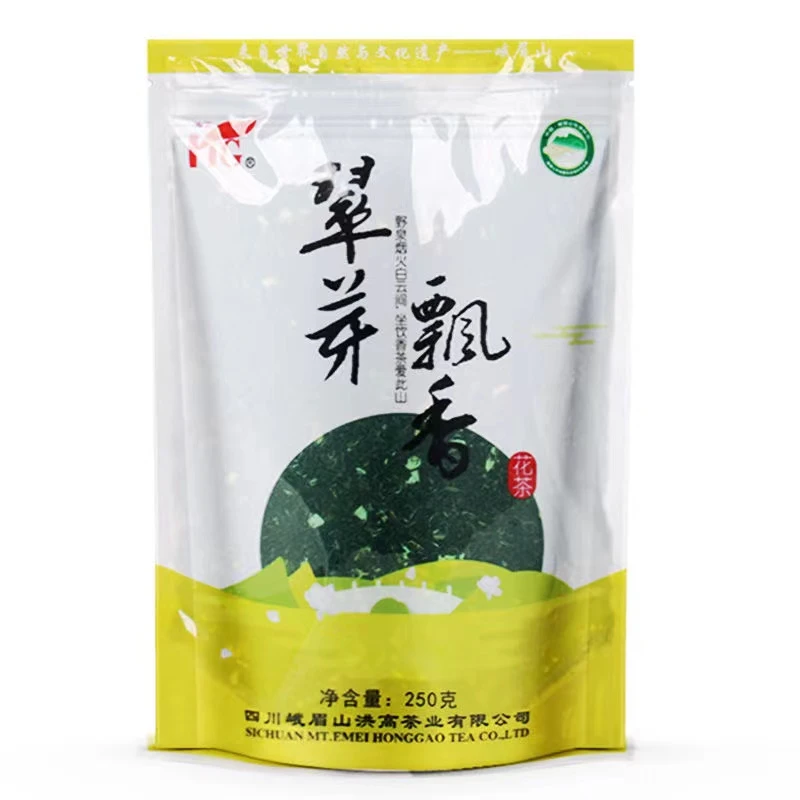 四川洪高峨眉山茉莉花茶翠芽飘香绿茶特级烘青绿茶茉莉花组合型
