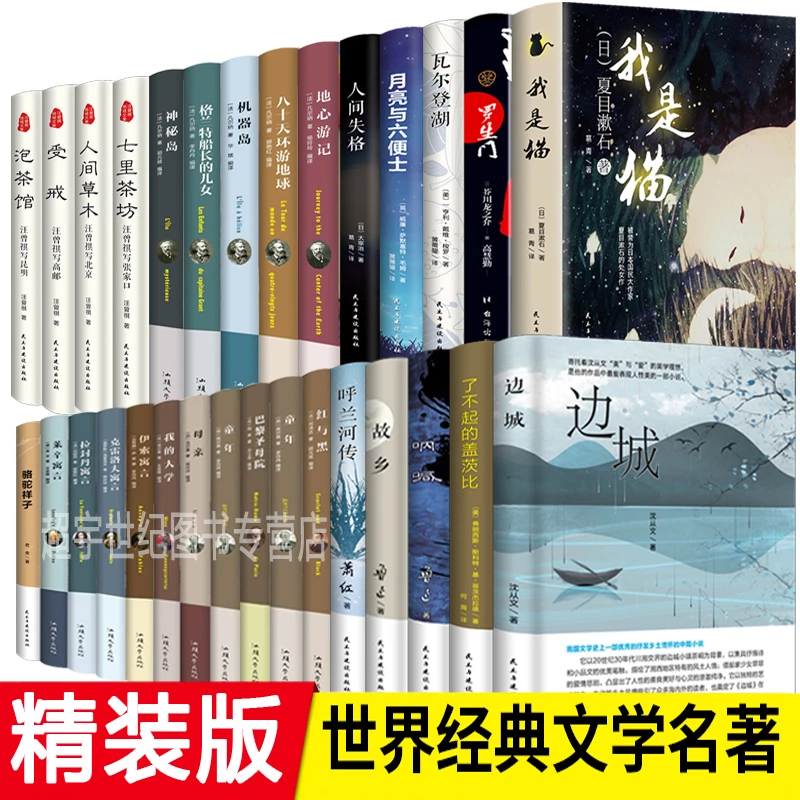 精装版世界名著文学小说课外阅读书世界十大名著青少年成人版书籍