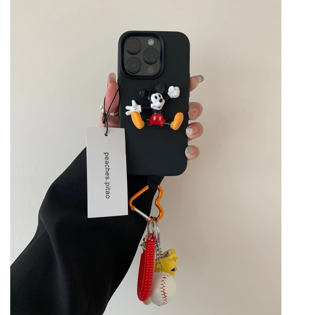 pitao|立体米奇软壳弹簧挂件适用于苹果手机壳