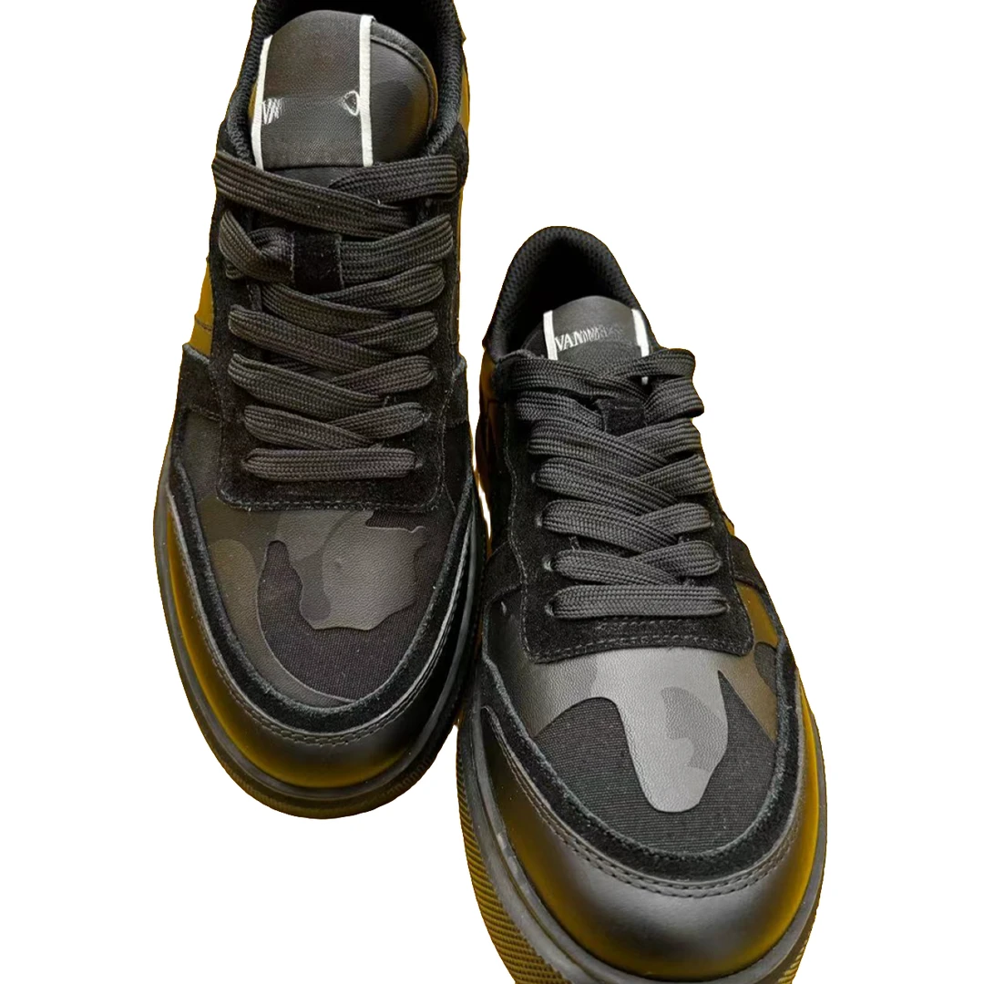 欧货高端男鞋2023秋冬新款时尚迷彩休闲板鞋潮流厚底休闲鞋男