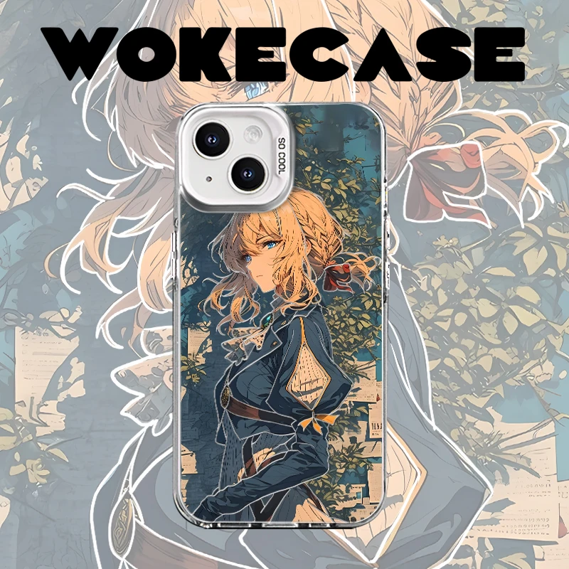 昕光瑞适用于苹果15华为荣耀小米14动漫薇尔莉特彩银防摔手机壳MC