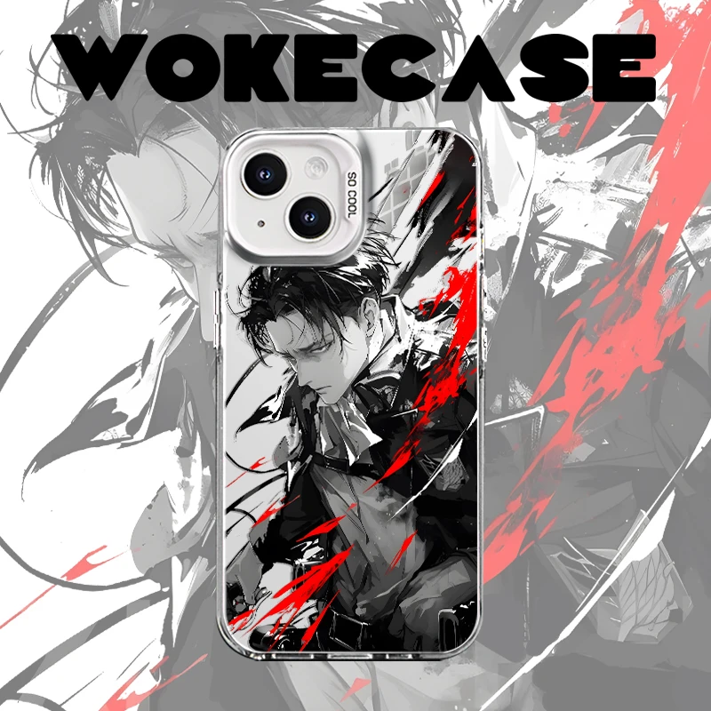 适用于苹果15华为小米动漫进击的巨人兵长二次元彩银防摔手机壳MC