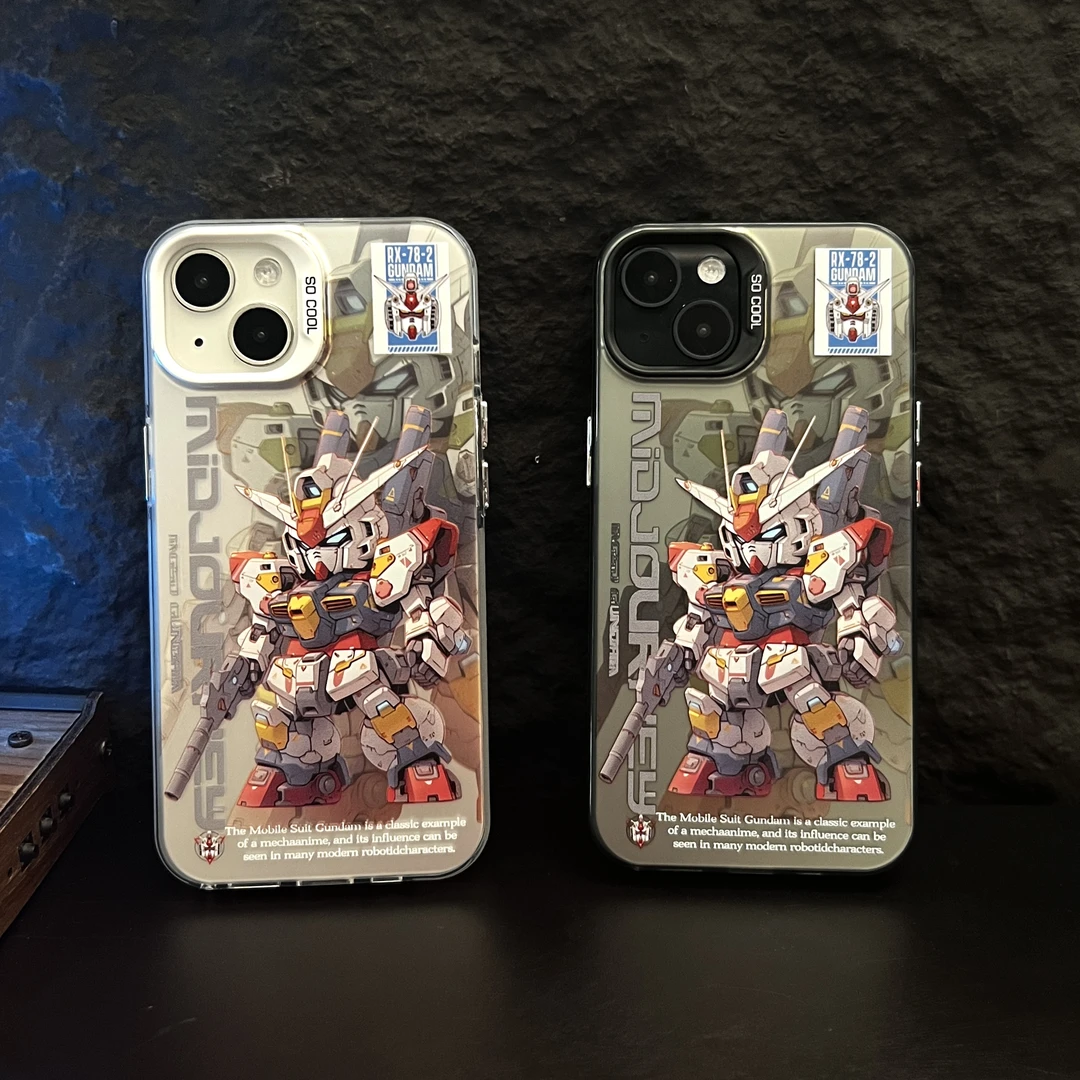 适用苹果14RX782机动高达彩银创意卡通高级感动漫防摔手机壳MC