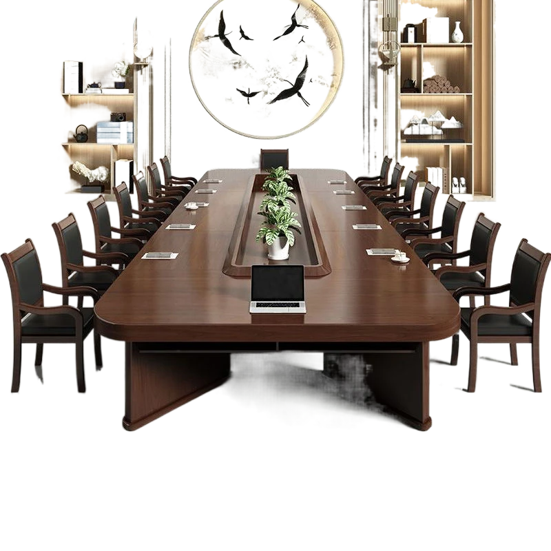 油漆大型会议桌开会桌长条桌椭圆形长方形会议室稳固组合简约商务