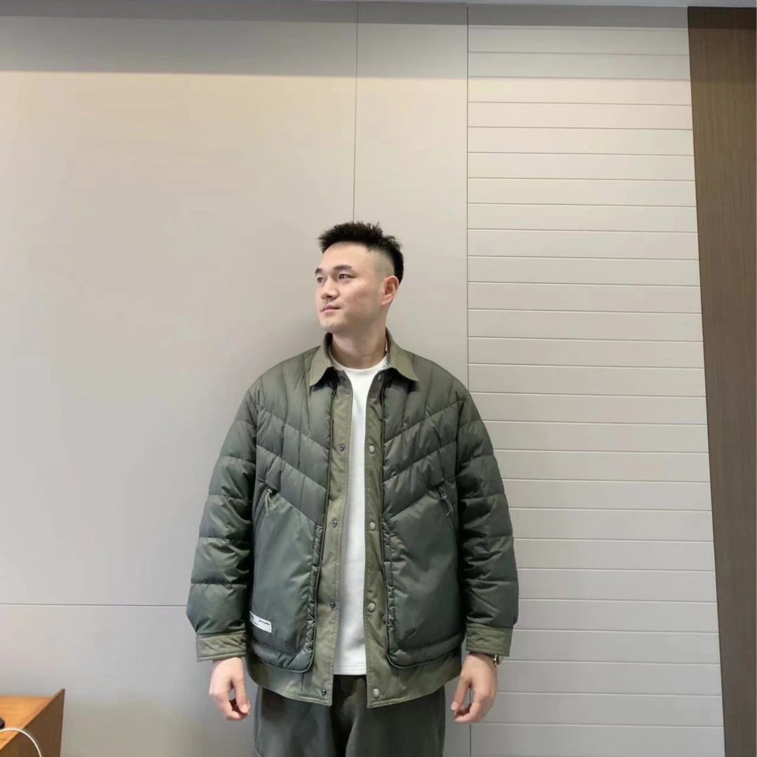 FW032冬季新款设计师假两件新国标90鸭绒羽绒服时尚翻领休闲外套