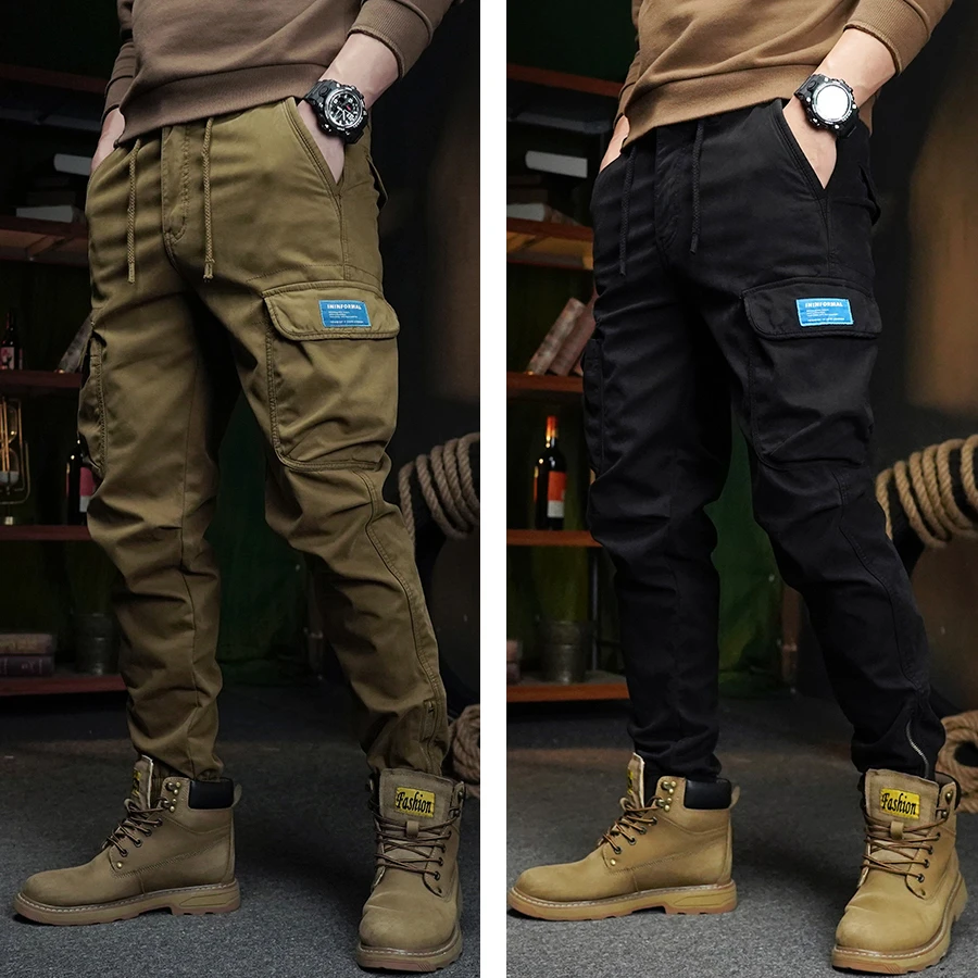 秋季新款工装裤男休闲裤百搭户外迷彩裤潮牌宽松机车男款束脚长裤