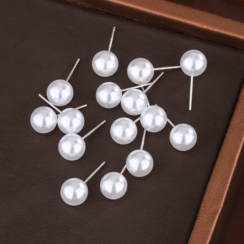 925银仿珍珠耳饰 纯银珍珠耳钉网红百搭简约学生韩版防过敏养耳洞