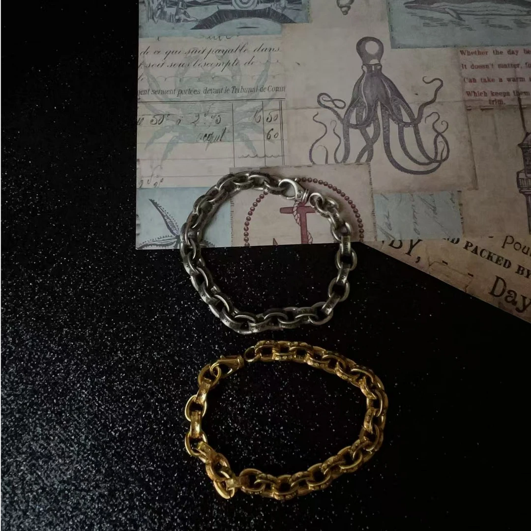 铜合金手链 字母手链时尚百搭小众复古重工个性