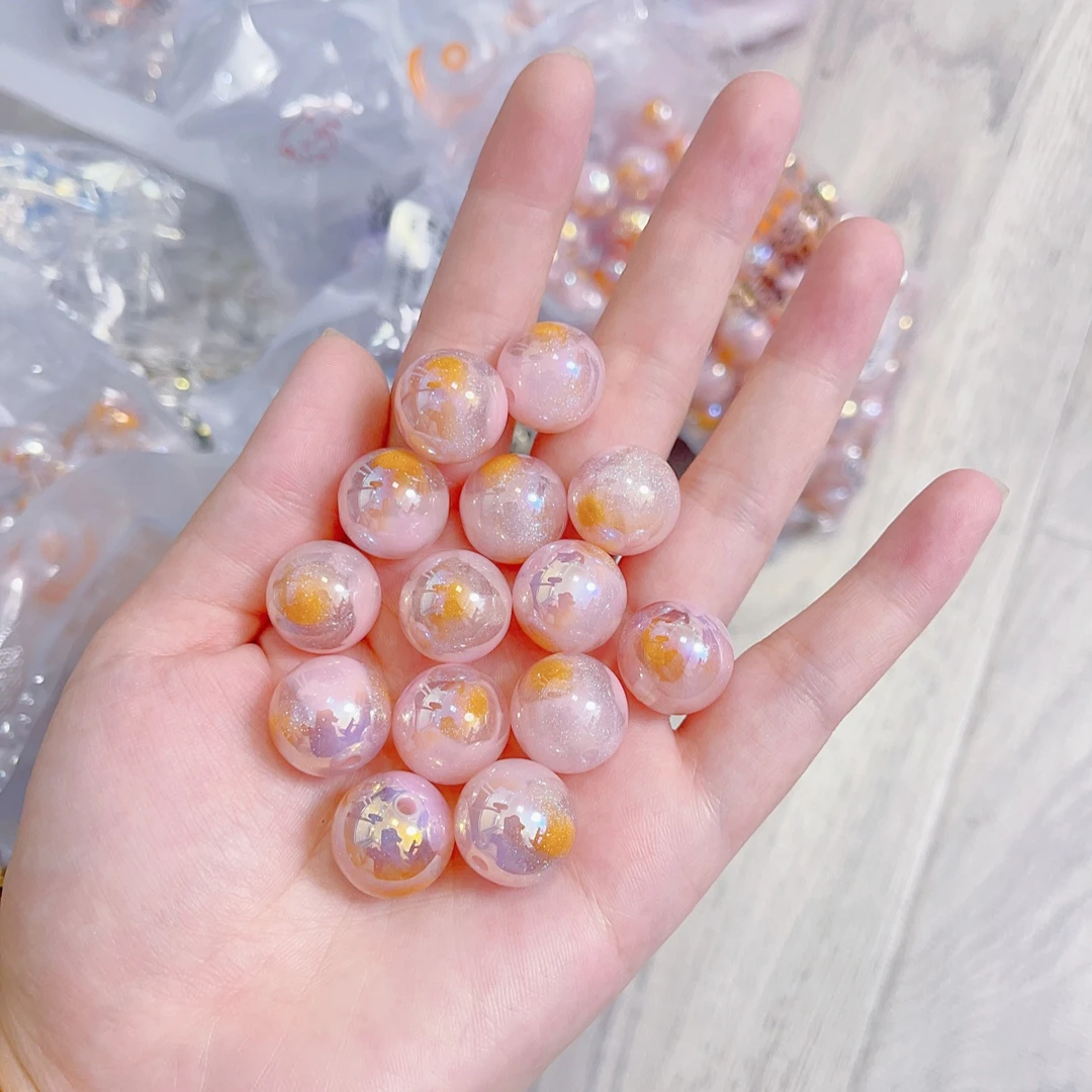 海蒂珠饰新品卡16mm人鱼星空系列直孔圆珠DIY手工配饰配件散珠