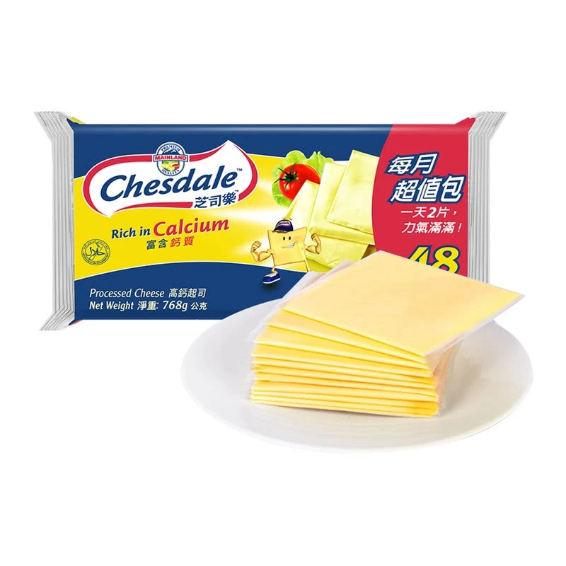 新西兰进口 芝司乐车达芝士片(再制干酪)768克(48片)