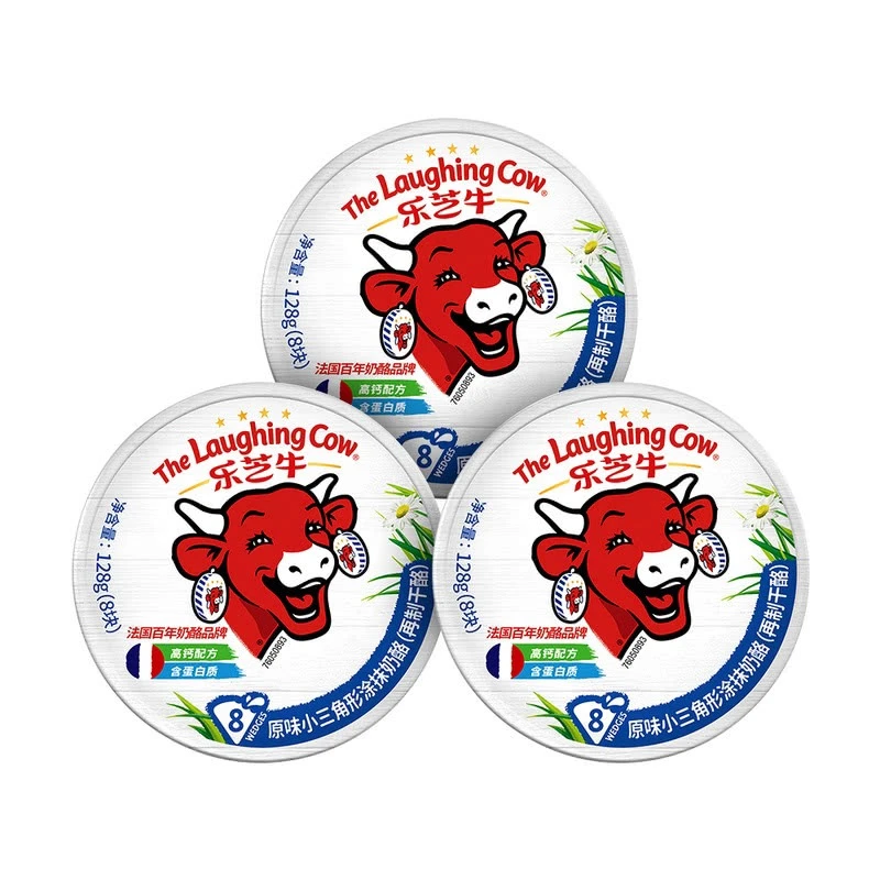 乐芝牛(Laughing Cow) 进口 原味小三角涂抹型奶酪 384g(128g*3)