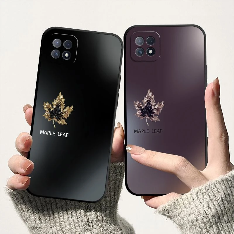 渐变枫叶OPPOA53 5G液态硅胶手机壳全包直边高级感创意保护套软壳